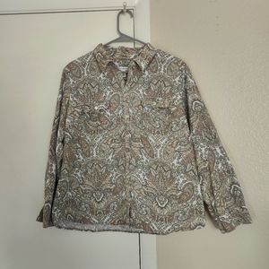 Croft and Barrow Corderoy button down top Size petite XL